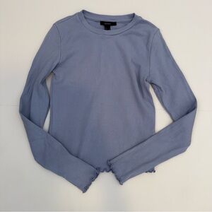 Forever 21 Soft Blue Ribbed Knit Top